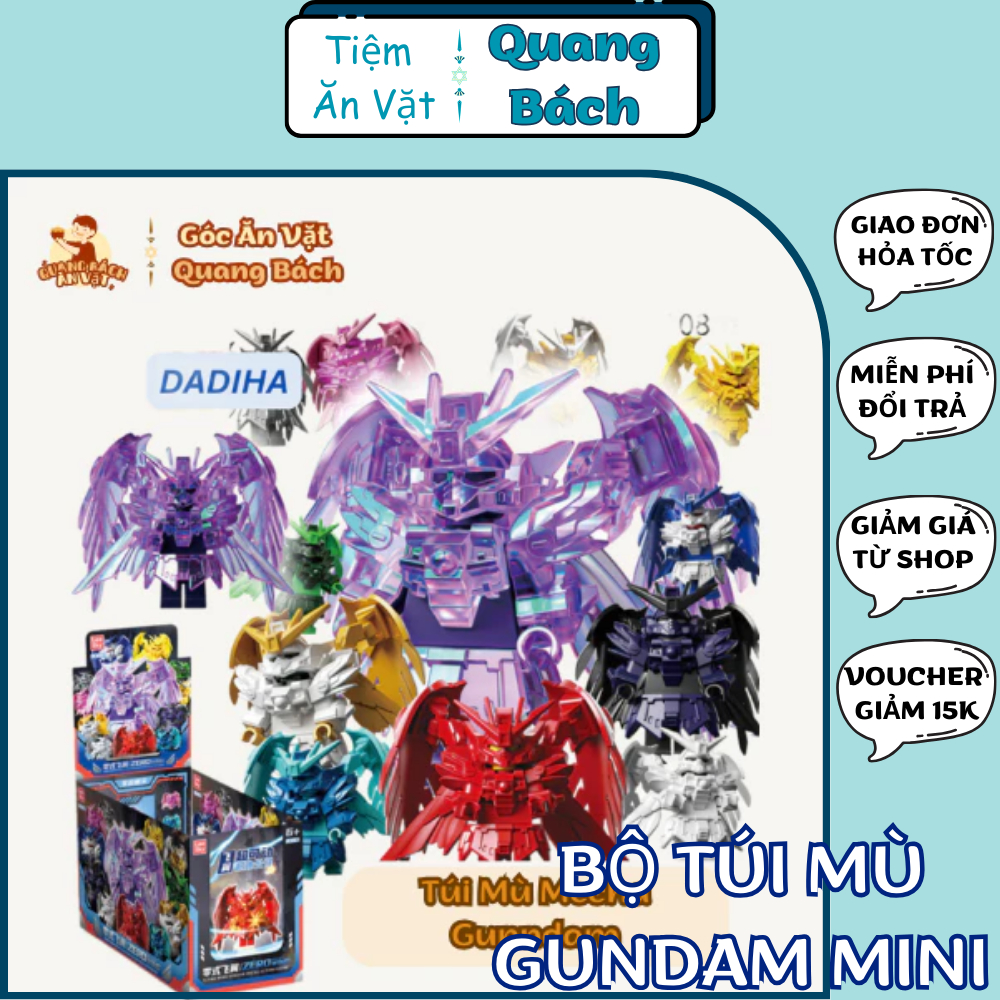 Túi Mù Lắp Ghép [Phát Sáng] Gundam Minifigures, Mecha Wing, Tam Quốc 12 mẫu Gacha