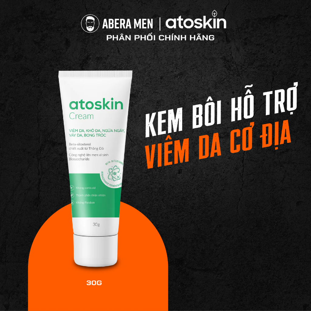 Atoskin Cream - Kem Phục Hồi Làn Da Nấm Ngứa, Viêm Da Cơ Địa, Chàm, Giảm Khô Da, Dưỡng Ẩm (Tuýp 30g)