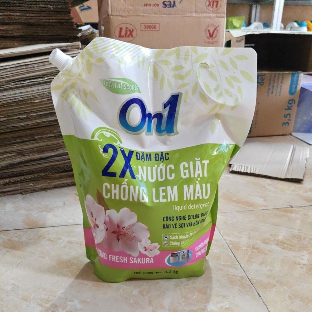 [MẪU MỚI]Nước giặt/ giặt xả On1 hương Fresh Sakura/ Bamboo Charcoal/ Garden of Fame túi 3.2kg