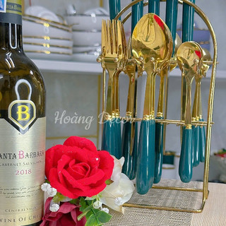 Bộ thìa dĩa cao cấp 5 chi tiết sang trọng – Muỗng nĩa inox bền đẹp, dụng cụ ăn uống tiện lợi.