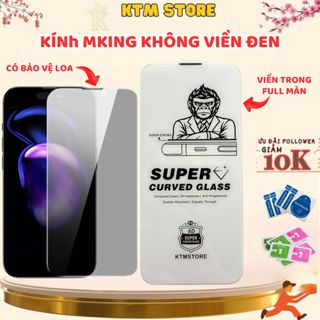 Kính cường lực iphone full màn MKING tặng giấy lau, có bảo vệ loa 11 12 13 14 15 16Promax, 17 Promax