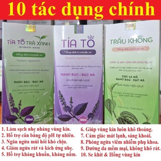 combo Dạ hương & tía tô trà xanh nano - dung dịch vệ sinh phụ nữ