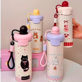   Tặng túi + thiệp  Bình giữ nhiệt thép không gỉ 316 chất lượng dung tích lớn hoạt hình dễ thương 