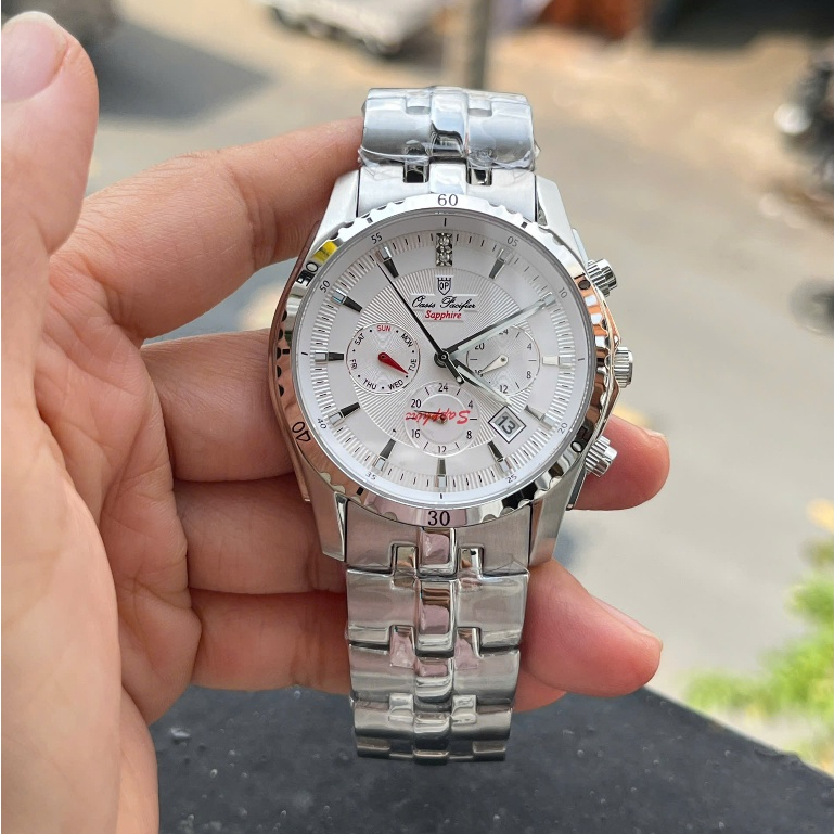 ĐỒNG HỒ NAM OP OASIS PACIFER A2025G VIỀN RĂNG CƯA DÂY THÉP ĐẶC SIZE 42MM