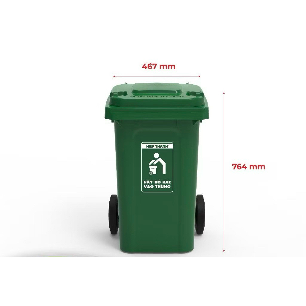 Thùng Rác Công Cộng 85L Có Bánh Xe lớn Nhựa Hiệp Thành