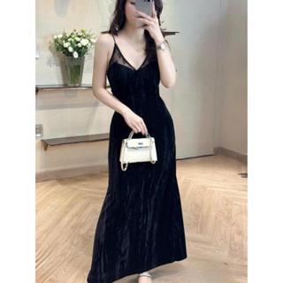 Váy Nhung The Viền Ren 2s Dáng Dài Dành Cho Nữ By Trang Mun A16