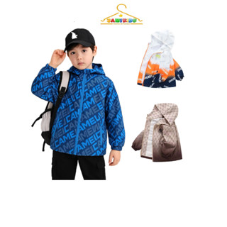  Áo khoác gió bé trai size đại Jamikids áo khoác dù cho bé trai 2 lớp cản gió lót lưới mềm mã140 
