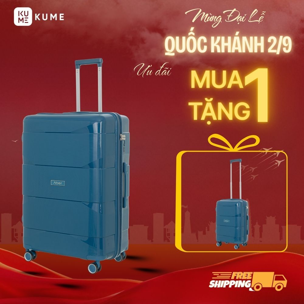 [VOUCHER GIẢM 50K] Vali Du Lịch KUME - Vali Size 20/24/28 Cao Cấp - ABER EcoFlex AB815 - Nhựa PP Có 