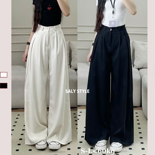 Quần tây ống rộng nữ SALY Quần dài ống rộng ly trước chất gold hàn cạp cao hách dáng