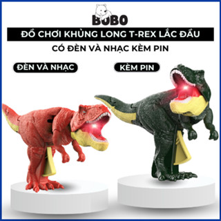  Khủng Long Đồ Chơi Mô Hình Khủng Long Nhấn Nút Phát Nhạc 28cm Nhựa ABS Có Nhạc Đèn Kèm Pin 