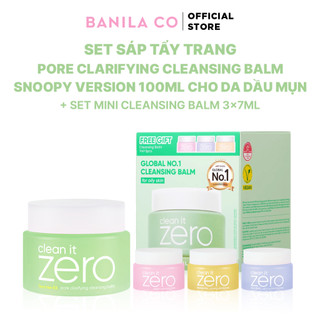   Hàng mới về  Set Sáp tẩy trang Banila Co Clean It Zero Cleansing Balm Pore Clarifying 100ML + 3 Mini Balm 7ML 