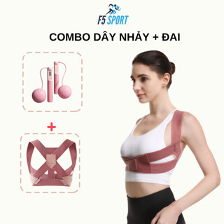 Combo dây nhảy thể dục đếm số đếm calo và đai bảo vệ vòng 1, chống gù lưng khi tập thể thao