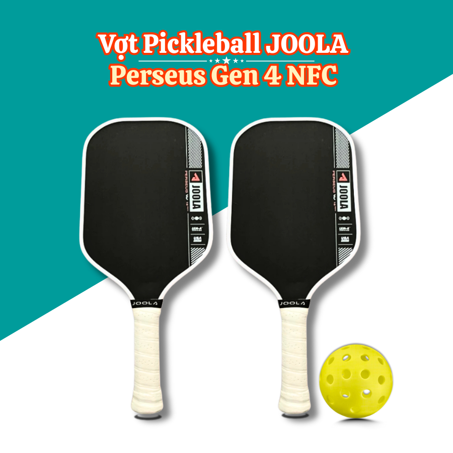 Vợt Pickleball JOOLA Perseus Gen 4 – Full Carbon Mặt Nhám, Hiệu Suất Cao, Tặng Kèm Quấn Cán