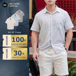 Áo Sơ Mi nam kẻ Capy MKCLEVER Chất kẻ thô siêu đẹp mềm mịn, thoáng mát, chống nhăn, form dáng trẻ trung mặc hằng ngày