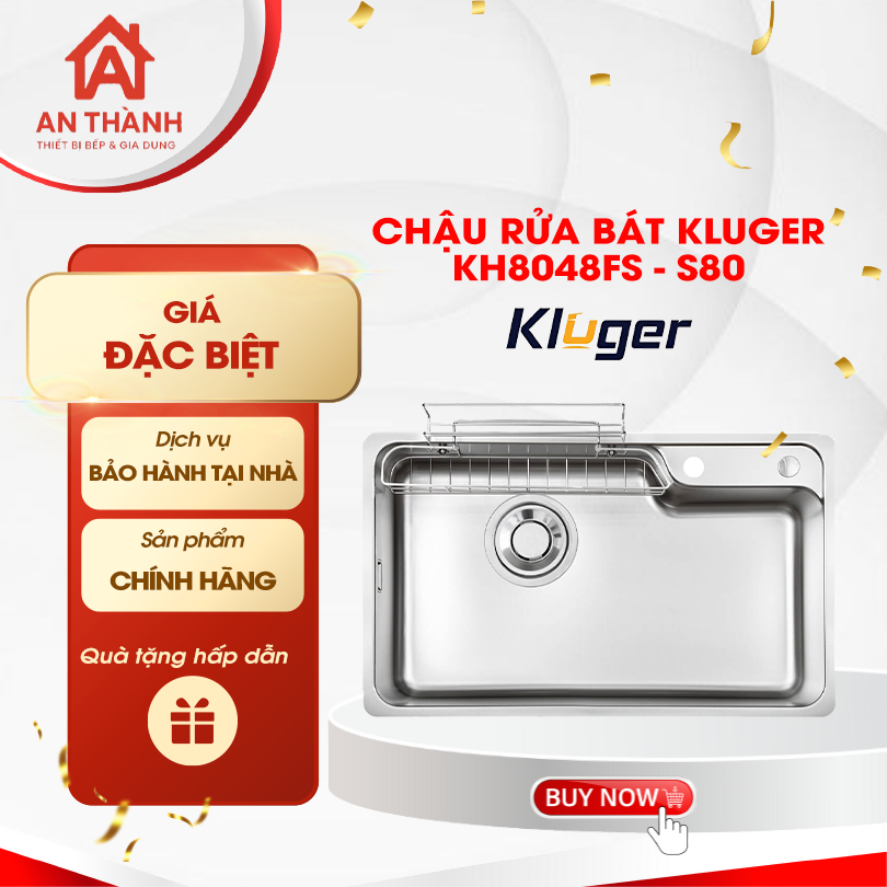 Chậu rửa chén Kluger KH8048FS - S80 màu bạc + TẶNG VÒI TRỊ GIÁ 2 TRIỆU - ATH