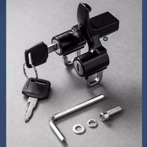 Móc Treo Mũ Bảo Hiểm / Treo Đồ Xe Máy – Xe Điện, Có Khóa Chống Trộm Kèm 2 Chìa