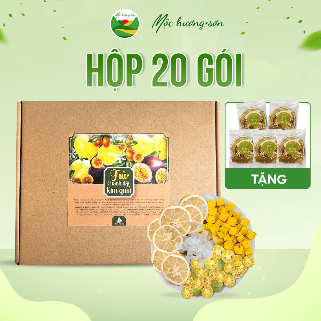 Trà chanh dây kim quất trà detox hỗ trợ trắng da, mát gan, giải nhiệt cơ thể