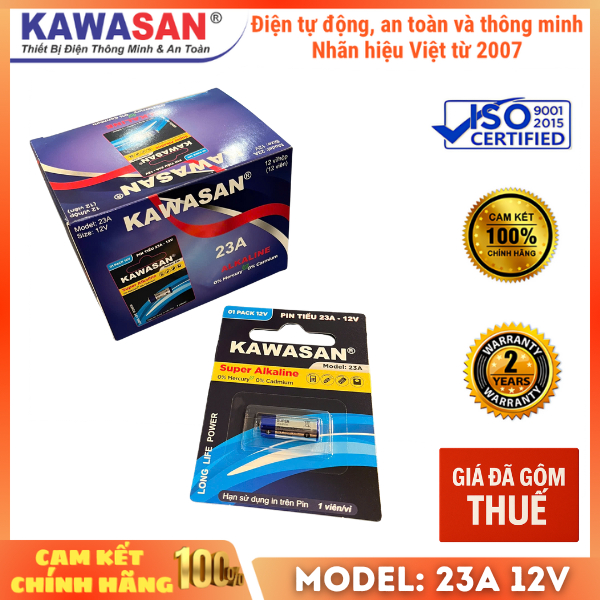 PIN ALKALINE 23A 12V KAWASAN (10 VIÊN) (có xuất VAT)