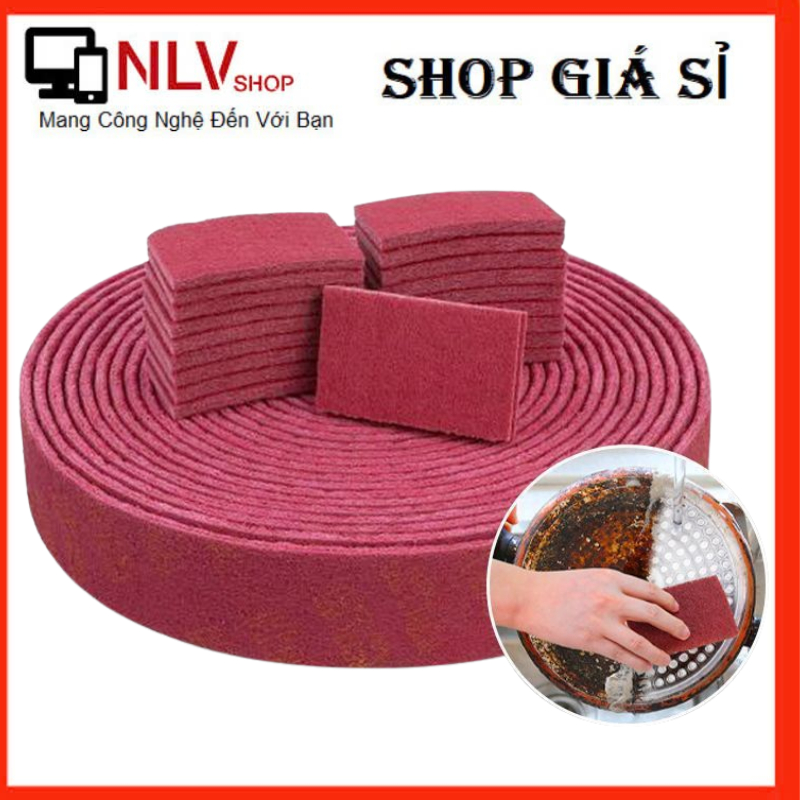 Cuộn Giẻ Cọ Xoong Nồi Dài 1M Đánh Bay Gỉ Set Miếng Chà Nhám Bọt Biển Làm Sạch Vết Ố Vết Đen Tiện #