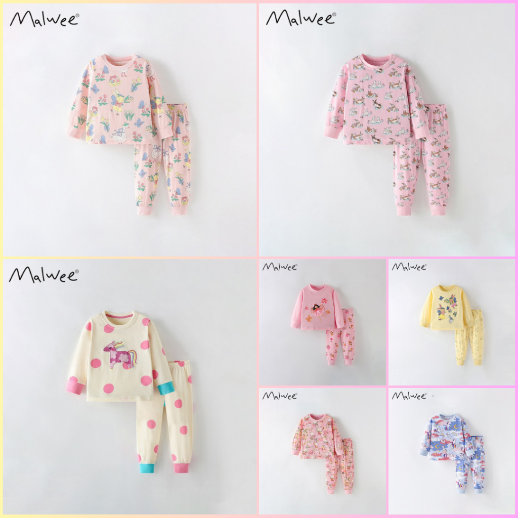  BST bộ thu đông bé gái Malwee bộ thun ấm áp nhiều mẫu dễ thương 2 - 7 tuổi P1 - Little Maven 