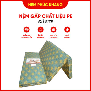 Nệm gấp 3 chất liệu PE gọn nhẹ dễ sử dụng 80cm.1m.1m2-1m4-1m6-1m8x2m