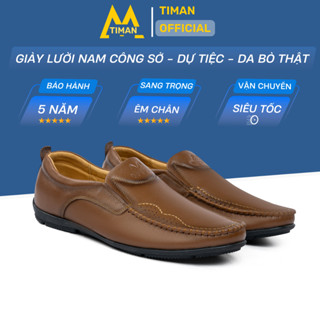Giày lười nam chất liệu da bò giầy dự tiệc đẹp phong cách công sở cao cấp bảo hành 5 năm GL130 TIMAN
