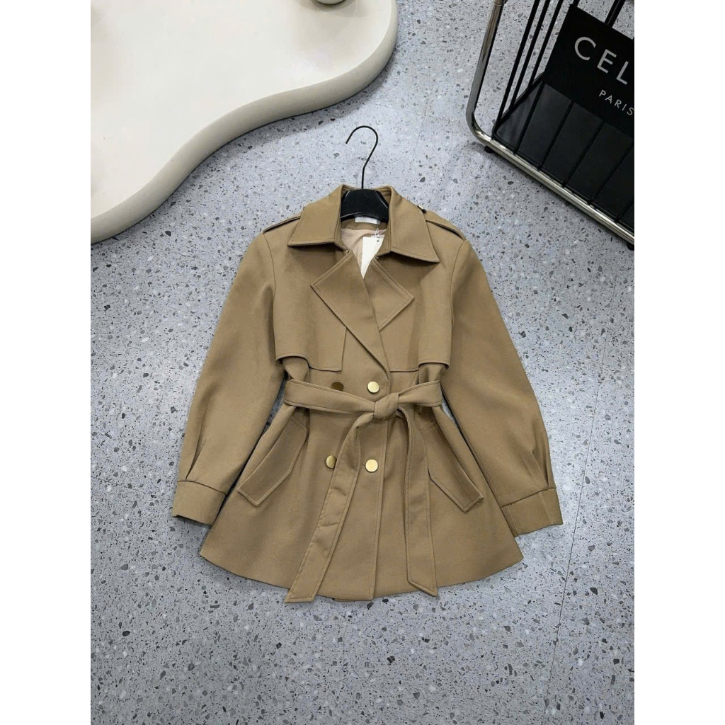 (A.01 Hàng Shop): Áo Khoác Mangto Cổ Vest 4 Màu Hàng 2 Lớp Cúc Đồng Tay Bo Phối Dây Buộc Dáng Lửng Mặc Siêu Ấm Lollaye | BigBuy360 - bigbuy360.vn