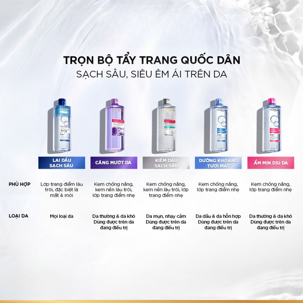[DAILY] Nước Tẩy Trang L'oreal Dành Cho Da Dầu, Da Nhạy Cảm, Làm Sạch Trang Điểm 400ml Hasaki | BigBuy360 - bigbuy360.vn