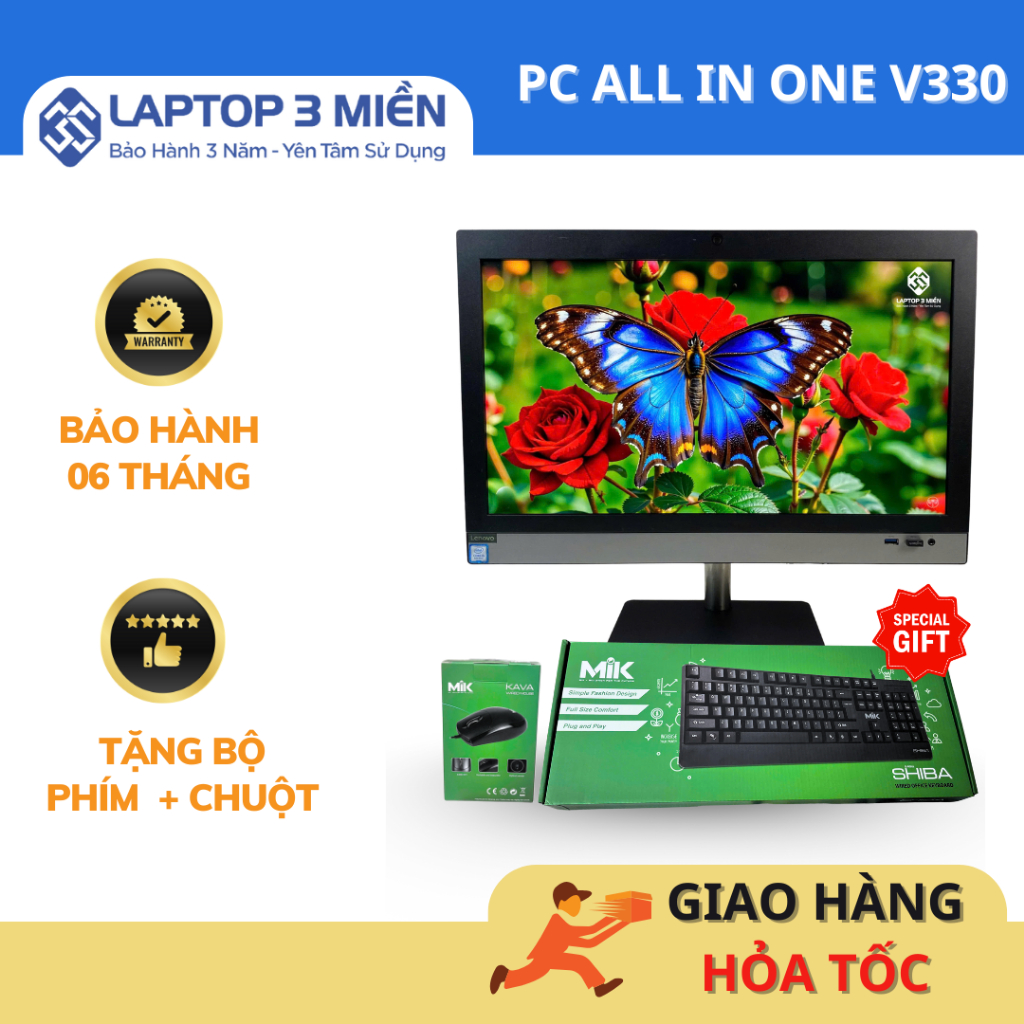 PC AIO Lenovo V330 – All In One Văn Phòng – Tặng Bộ Phím Chuột – Có Sạc Zin