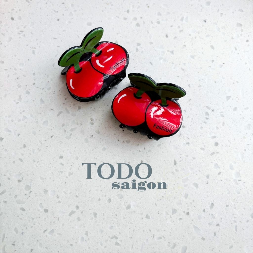 🎀TODO🎀 KẸP TÓC NỮ IN HÌNH CHERRY