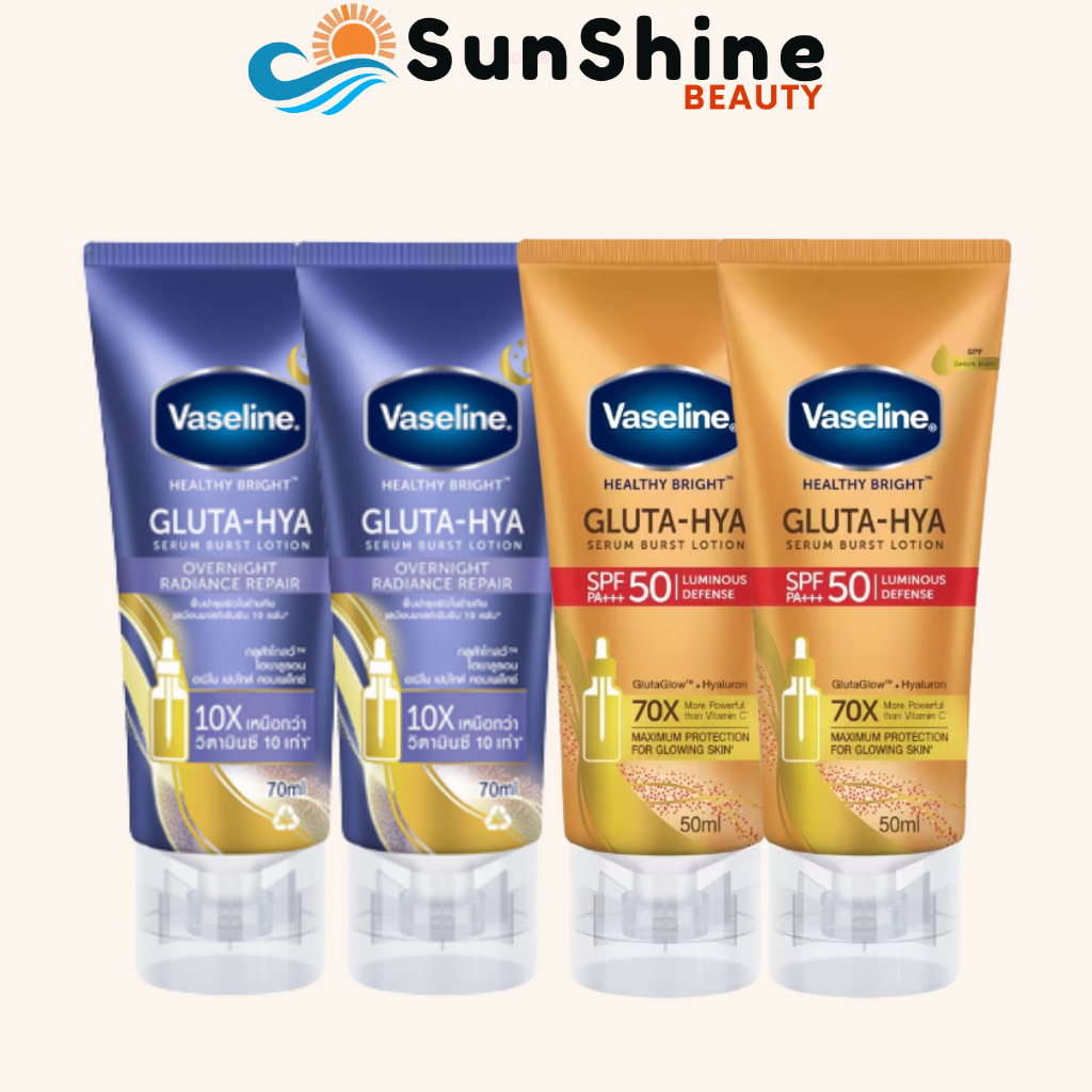 [4 TUÝP] Dưỡng Thể Chống Nắng NGÀY ĐÊM Vaseline Healthy Bright SPF50+ 70ml