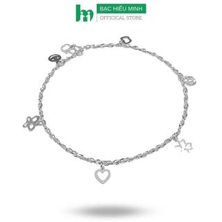 Lắc chân nữ bạc ta dây xoắn kép bạc hiểu minh lc052