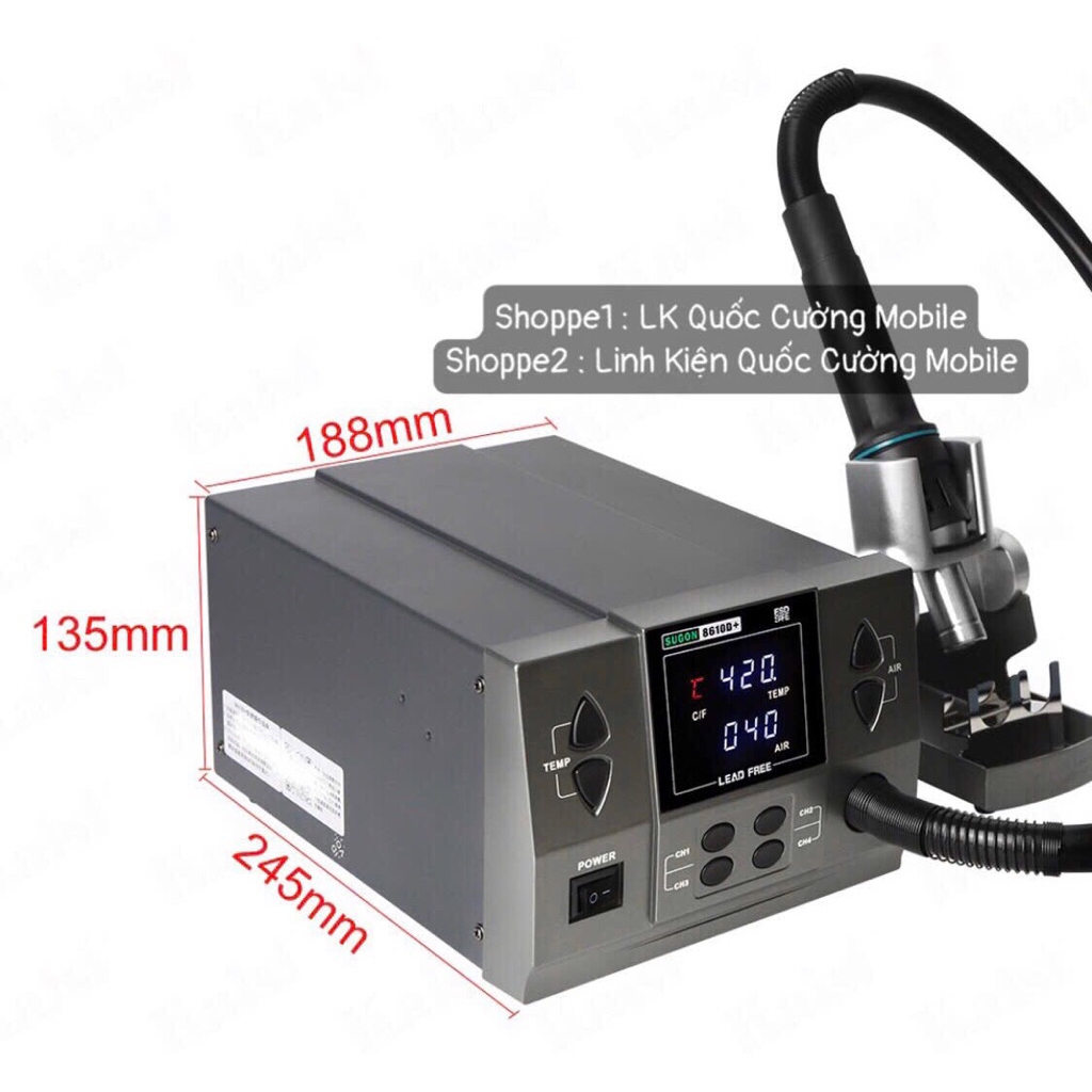 Máy Khò Sugon 8610D+ 1000W LCD – Trạm Khò & Làm Lại Chip Điện Thoại