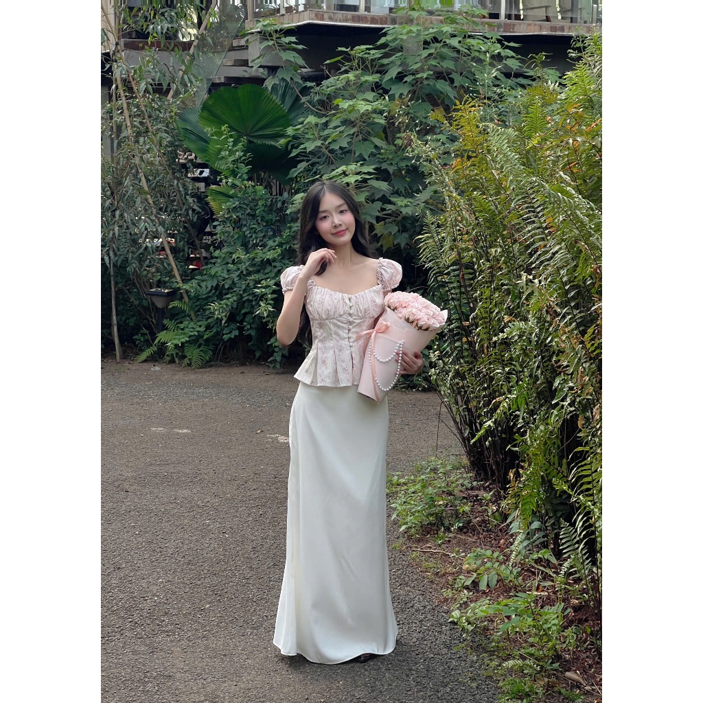  Phiên Bản Nút Bọc - Áo Form Vừa Xếp Li Ngực Tay Bèo  Một Mẩu House  