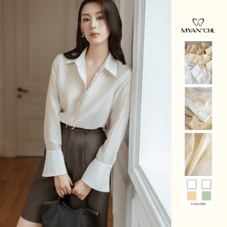  Áo Sơ Mi Tơ MYAN DESIGN Cổ Đức Măng Set Bản Lớn Thời Trang Thanh Lịch AFY250105 