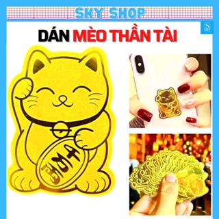 [QUÀ TẶNG KHÁCH VIP] Miếng Dán Mèo Thần Tài gắn ốp lưng điện thoại Mạ Vàng Mang Tới Tài Lộc [SKY 8899]