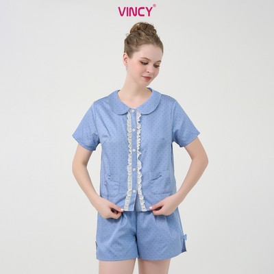 BSK080W41-BỘ SHORT KATE VỚI THIẾT KẾ CỔ LÁ SEN ĐIỂM NHẤN BÈO REN NỔI BẬT MANG LẠI SỰ NỮ TÍNH, TRẺ TRUNG VÀ THOẢI MÁI KHI