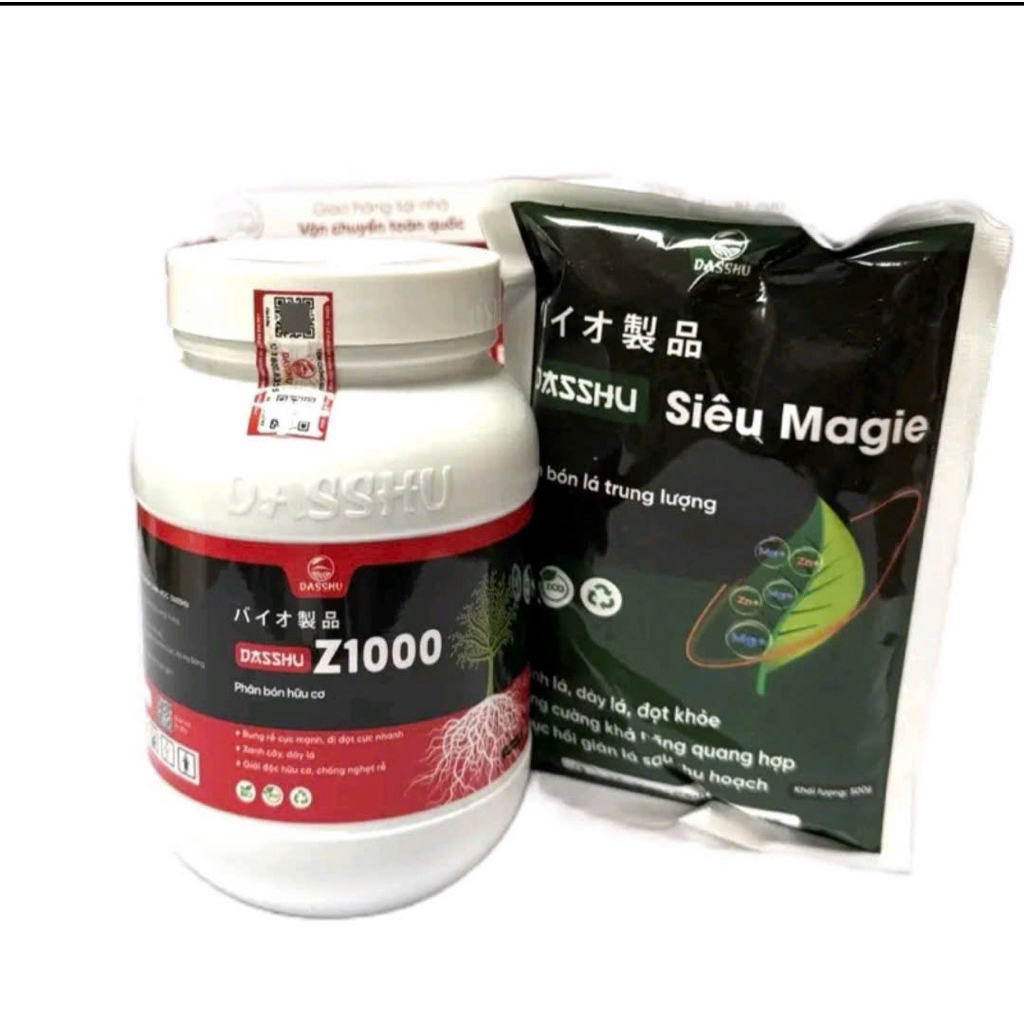 Combo phân bón lá Dasshu Z1000 tặng gói siêu magiee kẽm 500g. kích rễ đi đọt nhanh. Z1000 dasshu Z10