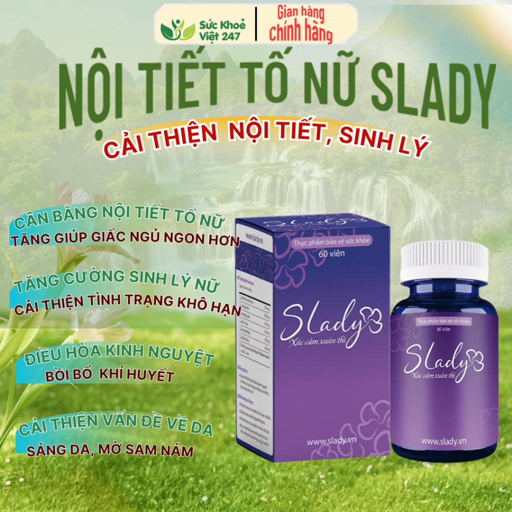 Viên Uống Nội Tiết Tố Nữ Slady Cải Thiện Nội Tiết Giảm Khô Hạn Mất Ngủ Nám Tàn Nhang Chính Hãng