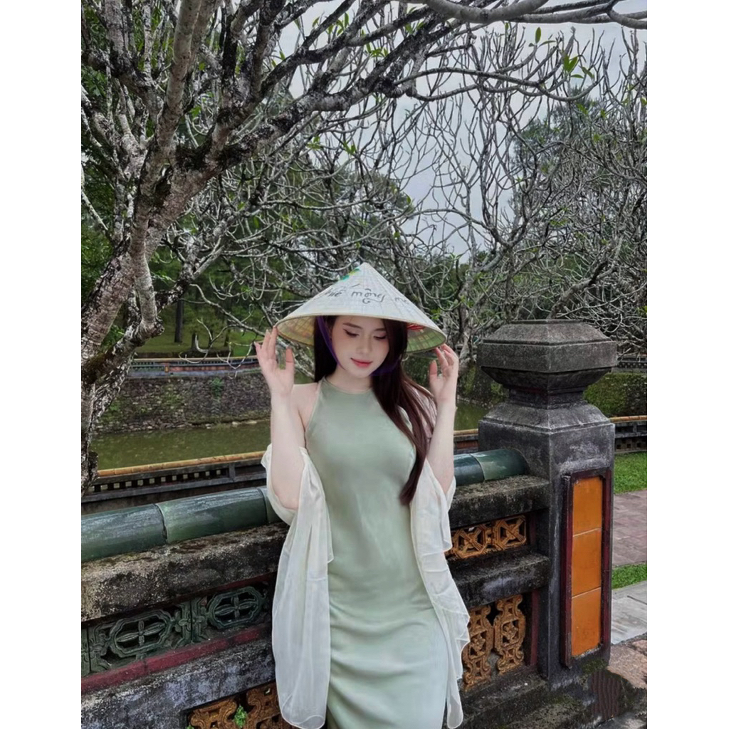 Đầm Lụa Cổ Yếm Form Dài Không Dây Kéo, Không Mút, Một Lớp Nữ Dress Women - LYC | BigBuy360 - bigbuy360.vn