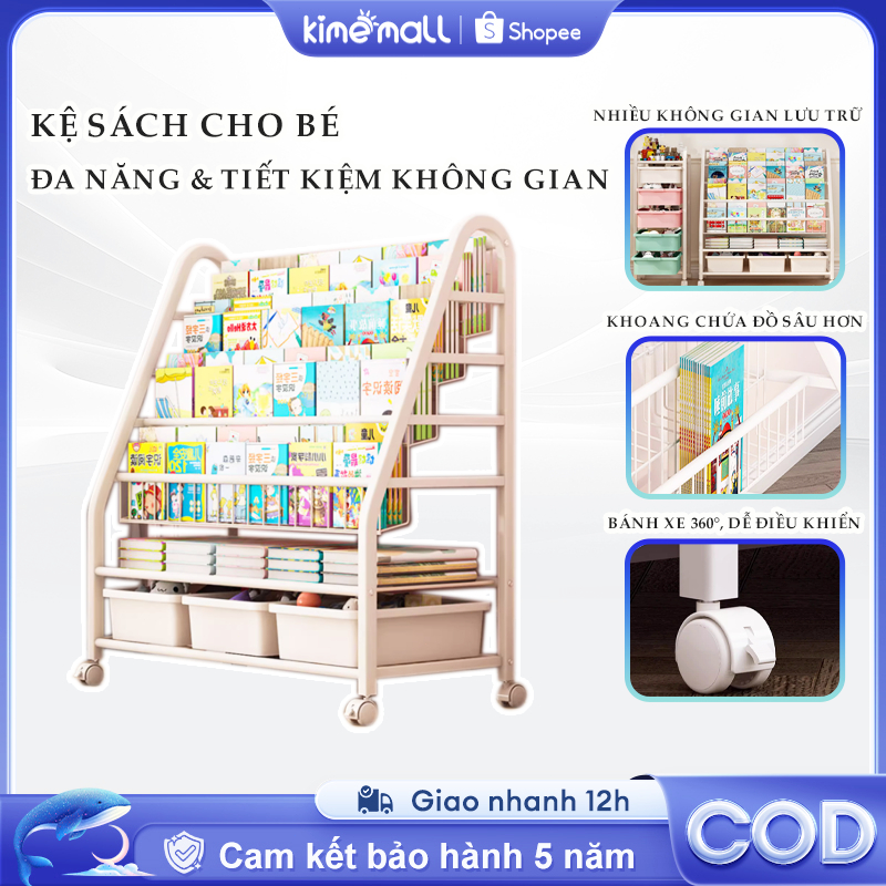 Kệ sách cho bé, Sức chứa lớn, không gian lưu trữ rộng rãi, chất liệu an toàn