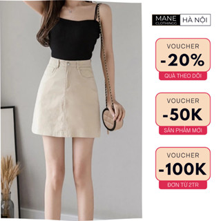 Chân Váy Nữ Chữ A Kaki Hàn Mềm Co Dãn Nhẹ, Kèm Quần Trong Thoáng Mát, Không Lộ Có Túi