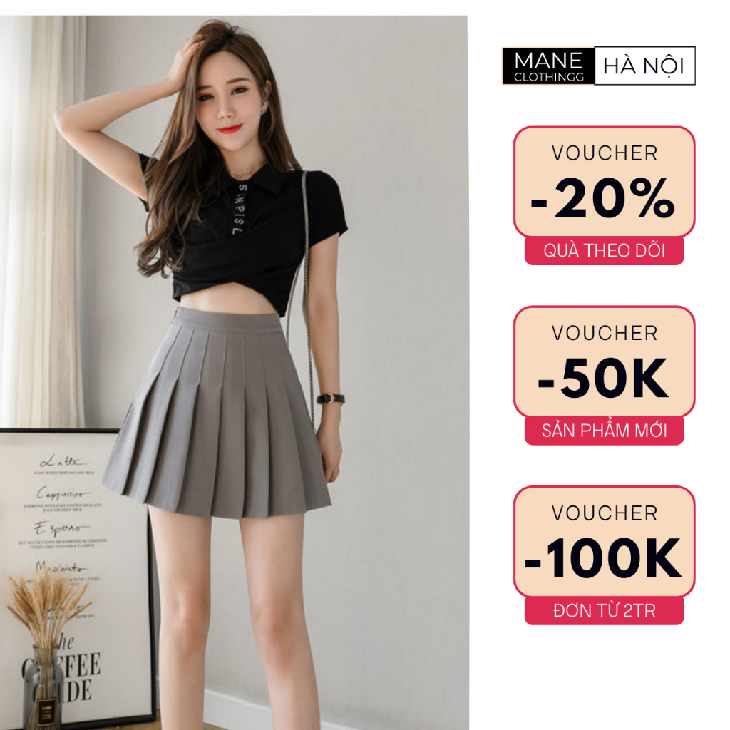 Chân Váy Ngắn Xếp Ly Kiểu Tenis CV301 Lưng Cao Chất Tuyết Mưa