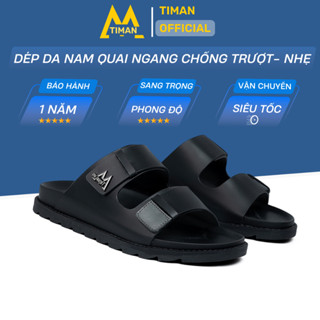 Dép da nam quai ngang dép lê đẹp xỏ ngón cao cấp cho nam trung niên sandal BH 1 năm DL119 TIMAN