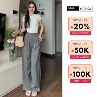 Quần Dài Ống Rộng Vải Gold Hàn M103 Lưng Cao Chun Sau Có 2 Độ Dài Cho Người Thấp Mẫu