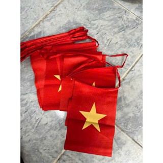 Hàng sẵn kho - Hỏa Tốc) Cờ dây tổ quốc sao, đảng, cờ tổ quốc vải phi bóng in 2 mặt, hàng loại 1 dài 10m