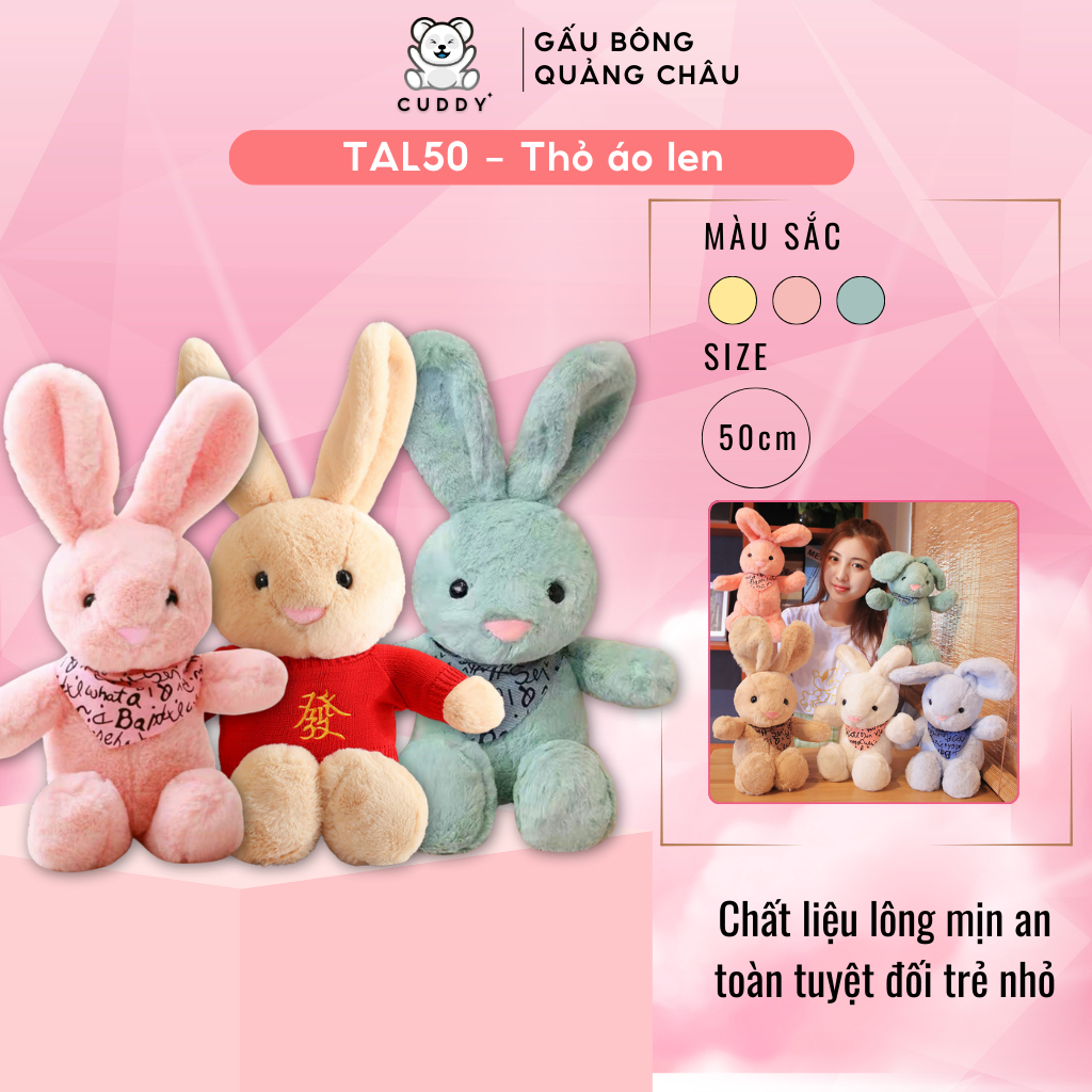 Gấu Bông 50cm Gấu bông dễ thương Nhỏ Xinh, Gấu Bông Thú Nhồi Bông Cao Cấp, Gấu bông thỏ Cuddy