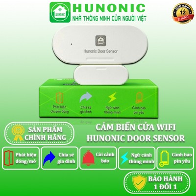 Cảm Biến Cửa Thông Minh HUNONIC Door Sensor, Liên Kết Điều Khiển Công Tắc Thông Minh
