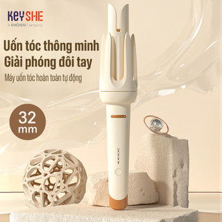  Máy uốn xoay tự động 32mm KeyShe cao cấp giữ nếp lâu bóng mượt,ion âm bảo vệ tóc,chống bỏng 