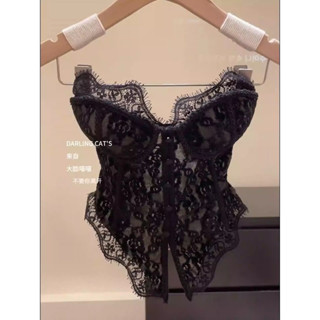  < Kéo Khoá > Áo Quây Dây Cooset định hình phối ren ôm ngực 2025 